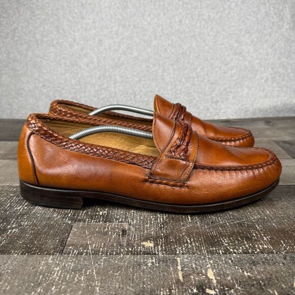 Allen Edmonds Other - Allen Edmonds Mens Size 13EEE Newcomb Leather Slip On Loafers Cognac Brown